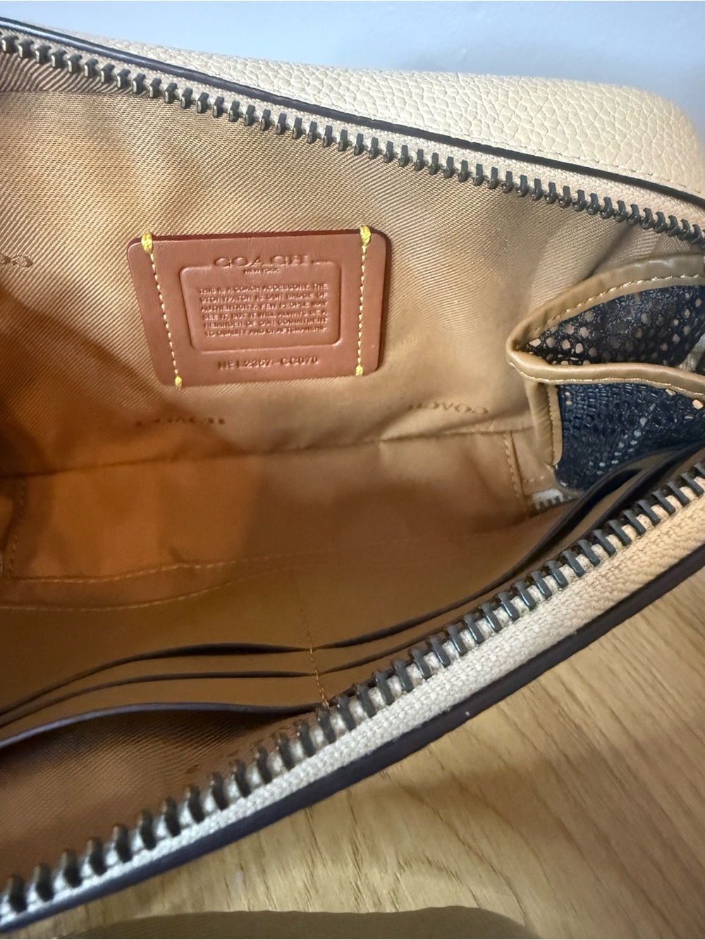 Coach Pebbled Leather Camera Crossbody in Cream with Silver Accent - Picture 6 of 8